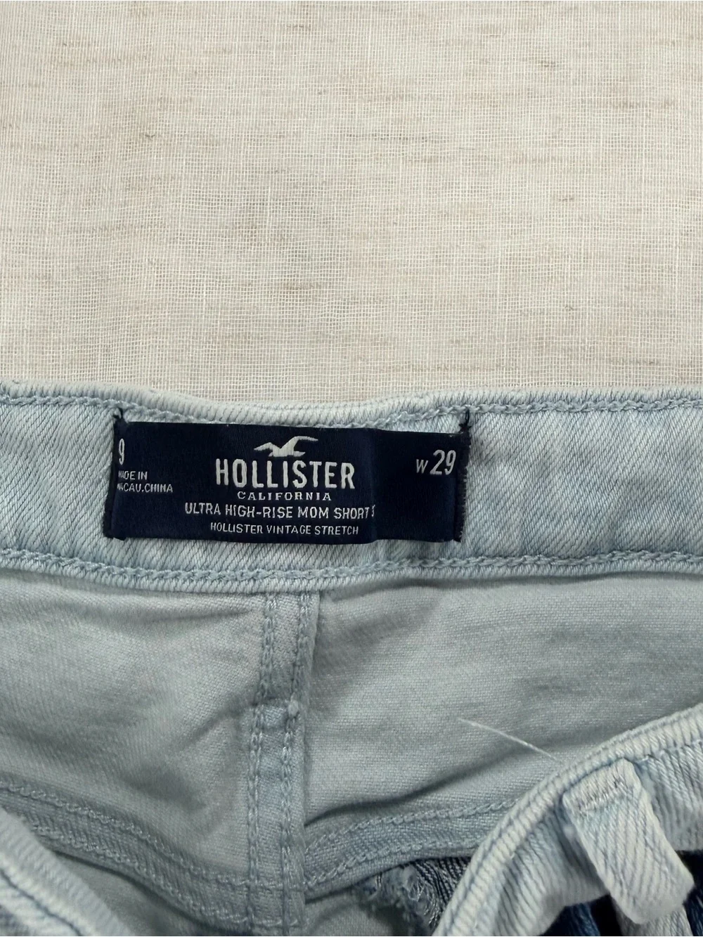 Hollister Two-Tone Blue Patchwork Denim Shorts